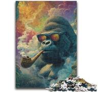 Jigsaws Puzzles 1000 Pieces for Teenagers Gifts Smoking Chimpanzee Educational Game Challenge Toy Wall Decoration Unique Birthday And Xmas Gifts 50x75cm