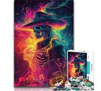 Jigsaws Puzzles 1000 Pieces for Teenagers Gifts Smoky Skull Adult Puzzles,Stress Reliever Staycation Kill Time Parent-child Interaction (size 75x50cm)