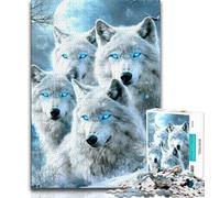 Jigsaws Puzzles 1000 Pieces for Teenagers Gifts Snow Wolf Puzzles for Teenagers,Unique Birthday And Gifts for And Age 14 Years Up 38x26cm