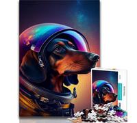 Jigsaws Puzzles 1000 Pieces for Teenagers Gifts Space Dachshund Sausage 1000 Pieces for Adults,Decompressing Intellectual Educational Toy Perfect Decoration (size 38x26cm)