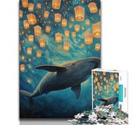 Jigsaws Puzzles 1000 Pieces for Teenagers Gifts Spiritual Whale Adult Puzzles,Stress Reliever Staycation Kill Time Parent-child Interaction (size 38x26cm)