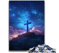 Jigsaws Puzzles 1000 Pieces for Teenagers Gifts Starry Cross Stress Reliever Difficult Challenge Is Ideal As Gifts for The Whole Family 38x26cm