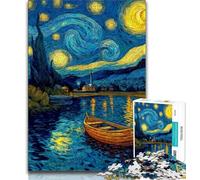 Jigsaws Puzzles 1000 Pieces for Teenagers Gifts Starry Sky Boat 1000 Pieces for Teenagers,Stress Reliever Staycation Kill Time Parent-child Interaction (size 75x50cm)