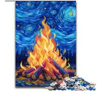 Jigsaws Puzzles 1000 Pieces for Teenagers Gifts Starry Sky Bonfire,Challenging Game for Is Ideal As A Gift for The Whole Family 50x75cm