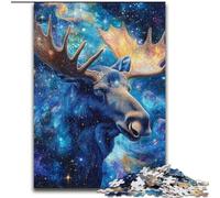 Jigsaws Puzzles 1000 Pieces for Teenagers Gifts Starry Sky Moose, Stress Relief Toys Unique Home Decor And Gifts for Age 14 (Size 50x75cm)