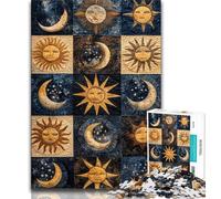 Jigsaws Puzzles 1000 Pieces for Teenagers Gifts Sun And Moon Collage,Help The Brain Exercise Addictive Toys to Cultivate Patience Enhance Memory (75x50cm)