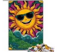 Jigsaws Puzzles 1000 Pieces for Teenagers Gifts Sun Wearing Sunglasses Brain Intelligence Challenge Addictive Toys Birthday Present, Gifts, Wall Art (size 50x75cm)