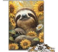 Jigsaws Puzzles 1000 Pieces for Teenagers Gifts Sunflower Sloth, for 14+ Challenging Game As A Gift for The Whole Family And Friends (size 26x38cm)