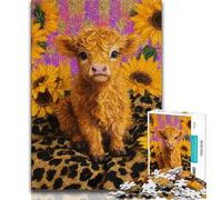 Jigsaws Puzzles 1000 Pieces for Teenagers Gifts Sunflower Yak Baby 1000 Pieces for Teenagers,Educational Games Home Decoration Birthday Present, Gifts, Wall Art (size 38x26cm)