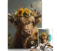 Jigsaws Puzzles 1000 Pieces for Teenagers Gifts Sunflower Yak Baby,Challenging Game Toys Wall Decoration Unique Birthday And Xmas Gifts (75x50cm)