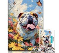 Jigsaws Puzzles 1000 Pieces for Teenagers Gifts Sunflowers And Pugs,Help The Brain Exercise Addictive Toys to Cultivate Patience Enhance Memory 38X26CM