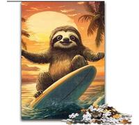 Jigsaws Puzzles 1000 Pieces for Teenagers Gifts Surfing Sloth Brain Intelligence Challenge Addictive Toys Birthday Present, Gifts, Wall Art (size 50x75cm)