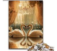 Jigsaws Puzzles 1000 Pieces for Teenagers Gifts Swan Couple, for Educational Game Challenge Toy Unique Home Decor And Gifts (Size 26x38cm)