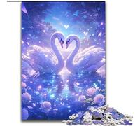 Jigsaws Puzzles 1000 Pieces for Teenagers Gifts Swan Couple, Game Toys Every Piece Is Unique - Challenging Family Fun Game for for Age 14 (Size 26x38cm)