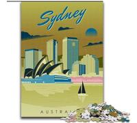 Jigsaws Puzzles 1000 Pieces for Teenagers Gifts Sydney Australia Travel Challenging To Complete But Fun And Humorous with Matching Poster And Trivia Sheet (50x75cm) 1000pcs