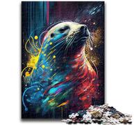 Jigsaws Puzzles 1000 Pieces for Teenagers Gifts The Howling Seal Help The Brain Exercise Addictive Toys to Cultivate Patience A Work of Art 26x38cm