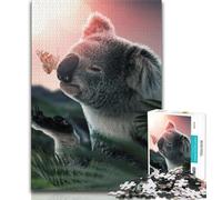 Jigsaws Puzzles 1000 Pieces for Teenagers Gifts The Koala And Butterfly 1000 Piece Puzzle,Suitable for Desktop Decoration for And Age 14 (size 38x26cm)