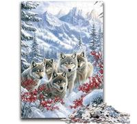Jigsaws Puzzles 1000 Pieces for Teenagers Gifts The Wolf Family 1000 Piece Puzzle,Perfect for Game Nights, Colorful Toy for Home Gift (75x50cm)