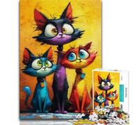 Jigsaws Puzzles 1000 Pieces for Teenagers Gifts Three Cats Teenager Puzzles,Decompressing Intellectual Educational Toy Birthday Gift (size 75x50cm)