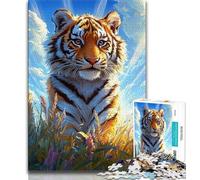 Jigsaws Puzzles 1000 Pieces for Teenagers Gifts Tiger Teenager Jigsaw,Vibrant And Unique Design Relaxing & Challenging Puzzle Experience 26x38cm