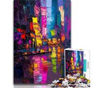 Jigsaws Puzzles 1000 Pieces for Teenagers Gifts Tokyo Cityscape Oil Painting 1000 Piece Jigsaw,Unique Birthday And Gifts for And Age 14 Years Up (size 38x26cm)