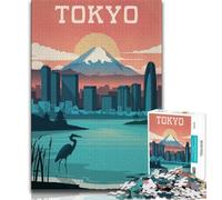 Jigsaws Puzzles 1000 Pieces for Teenagers Gifts Tokyo,Help The Brain Exercise Addictive Toys to Cultivate Patience Enhance Memory (38x26cm)