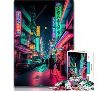 Jigsaws Puzzles 1000 Pieces for Teenagers Gifts Tokyo Neon Adult Puzzles,Toys Educational Games Stress Relieving Unique Birthday And Gifts 26x38cm