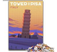 Jigsaws Puzzles 1000 Pieces for Teenagers Gifts Tower of Pisa, Analysis And Logic with Fully Interlocking Randomly Shaped Pieces for And Age 14 Years Up 75x100cm