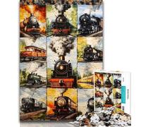 Jigsaws Puzzles 1000 Pieces for Teenagers Gifts Train Collage Adult Puzzles,Decompressing Intellectual Educational Toy Perfect Decoration 50x75cm