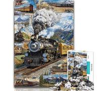 Jigsaws Puzzles 1000 Pieces for Teenagers Gifts Train Collage, Toy Intellectual Game,Unique Birthday And Gifts for Age 14 Years Up 38x26cm