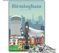 Jigsaws Puzzles 1000 Pieces for Teenagers Gifts Travel to Birmingham for And from 14 Years And over Play Toys Because It Is Ideal As A Gift for The Whole Family (38x52cm) 1000pcs