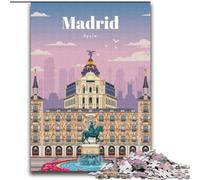 Jigsaws Puzzles 1000 Pieces for Teenagers Gifts Travel to Madrid for And from 14 Years And over Play Toys Because It Is Ideal As A Gift for The Whole Family (38x52cm) 1000pcs