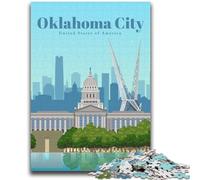 Jigsaws Puzzles 1000 Pieces for Teenagers Gifts Travel to Oklahoma City Teenager Jigsaw,learning Educational for Is Ideal As A Gift for The Whole Family (26x38cm)