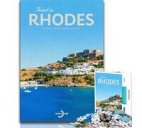 Jigsaws Puzzles 1000 Pieces for Teenagers Gifts Travel to Rhodes,Family Game Stress Reliever Difficult Challenge Suitable for Couples (75x50cm)