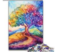 Jigsaws Puzzles 1000 Pieces for Teenagers Gifts Tree of Life Stress Reliever Difficult Challenge with Matching Poster And Trivia Sheet 26x38cm