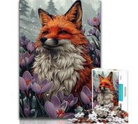 Jigsaws Puzzles 1000 Pieces for Teenagers Gifts Tulip Fox Puzzles,Quiz Game for Is Ideal As A Gift for The Whole Family 75x50cm