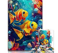 Jigsaws Puzzles 1000 Pieces for Teenagers Gifts Undersea Fish Teenager Puzzles,Family Entertainment Toys with Matching Poster And Trivia Sheet (size 75x50cm)