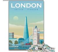 Jigsaws Puzzles 1000 Pieces for Teenagers Gifts United Kingdom London City, Analysis And Logic with Fully Interlocking Randomly Shaped Pieces for And Age 14 Years Up 26x38cm
