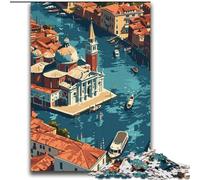 Jigsaws Puzzles 1000 Pieces for Teenagers Gifts Venice from Above Challenging To Complete But Fun And Humorous with Matching Poster And Trivia Sheet (38x52cm) 1000pcs