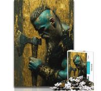 Jigsaws Puzzles 1000 Pieces for Teenagers Gifts Viking Tomahawk Teenager Jigsaw,Vibrant And Unique Design Relaxing & Challenging Puzzle Experience 75x50cm