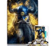 Jigsaws Puzzles 1000 Pieces for Teenagers Gifts Viking Warrior Teenager Jigsaw,Stress Reliever Staycation Kill Time Home Decoration Toys 38x26cm