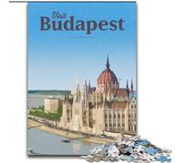 Jigsaws Puzzles 1000 Pieces for Teenagers Gifts Visit Budapest Challenging To Complete But Fun And Humorous with Matching Poster And Trivia Sheet (26x38cm) 1000pcs