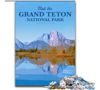 Jigsaws Puzzles 1000 Pieces for Teenagers Gifts Visit Grand Teton for And from 14 Years And over Play Toys Because It Is Ideal As A Gift for The Whole Family (26x38cm) 1000pcs