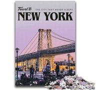 Jigsaws Puzzles 1000 Pieces for Teenagers Gifts Visit New York Teenager Jigsaw,learning Educational for Is Ideal As A Gift for The Whole Family (50x75cm)