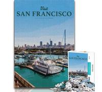 Jigsaws Puzzles 1000 Pieces for Teenagers Gifts Visit San Francisco,Help The Brain Exercise Addictive Toys to Cultivate Patience Enhance Memory (75x50cm)