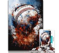 Jigsaws Puzzles 1000 Pieces for Teenagers Gifts Watercolor Baseball Puzzles for Adults,Fun Present & Activity for Home,Toy for Rainy Days 38x26cm