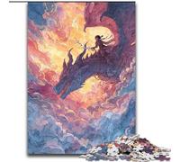 Jigsaws Puzzles 1000 Pieces for Teenagers Gifts Watercolor Cartoon Dragon, Learning Educational for Is Ideal As A Gift for The Whole Family (Size 26x38cm)