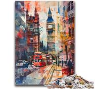 Jigsaws Puzzles 1000 Pieces for Teenagers Gifts Watercolor London Big Ben Family Entertainment Toys Educational Game for Birthday, Chrismas for Ages 14+ 50x75cm