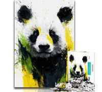 Jigsaws Puzzles 1000 Pieces for Teenagers Gifts Watercolor Panda,Family Entertainment Toys Is Ideal As A Gift for The Whole Family 75x50cm