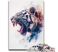 Jigsaws Puzzles 1000 Pieces for Teenagers Gifts Watercolor Tiger Teenager Jigsaw,Stress Reliever Staycation Kill Time Home Decoration Toys (38x26cm)